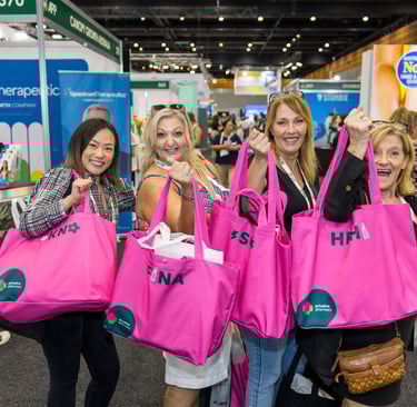a group of people with show bags at an event on the gold coast australia