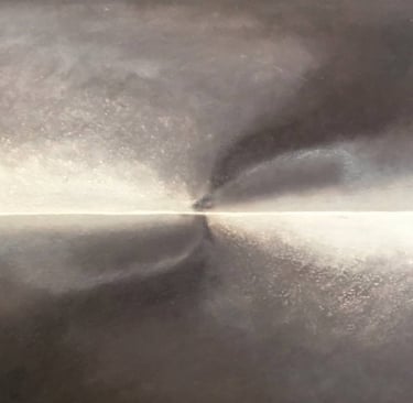 The Tempest drawing by Tim Grosvenor, pastel on paper showing swirling motion and tempestuous energy