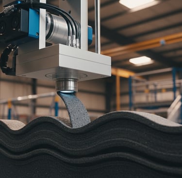 Robô fabricando materiais de estrutura para casa