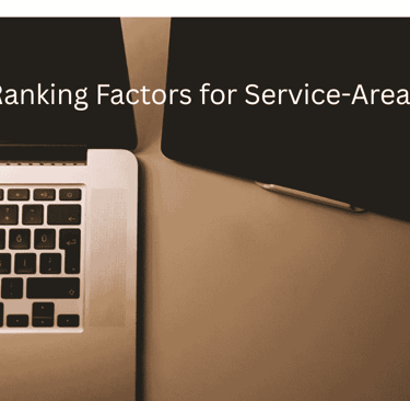 Local SEO ranking factors dashboard showing Google Business Profile metrics for service-area busines