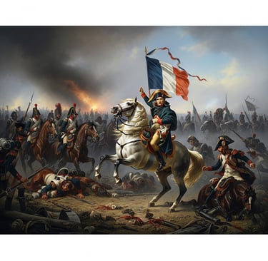napoleão vitorioso sobre seu cavalo
