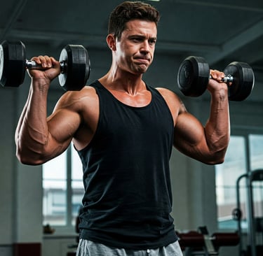 Hombre entrenando hombros