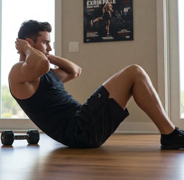 Hombre entrenando el core
