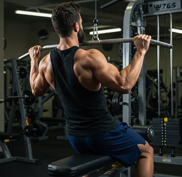 Hombre entrenendo espalda