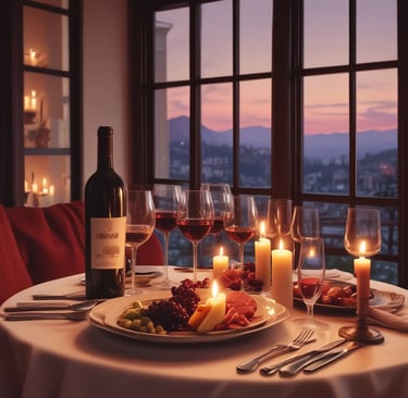 A candle labeled 'Aromatherapy Stress Relief' with eucalyptus and spearmint essential oils. The design includes a mortar and pestle illustration, creating a soothing and relaxing atmosphere.