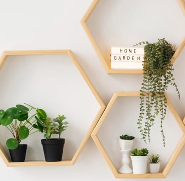 Minimalist floating wooden shelves for Delhi apartments