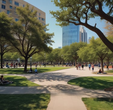 Large, vibrant billboards displaying advertisements and promotions are mounted on the sides of a tall building. Below, a busy urban street is filled with cars and pedestrians, indicating a bustling city atmosphere.