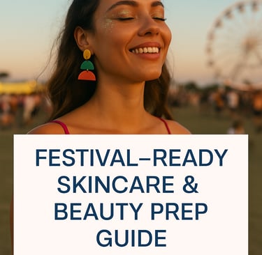 a woman with her eyes closed and a sign reading festival ready for the festival
