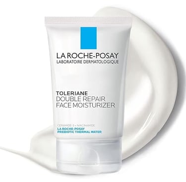 Bottle of La Roche-Posay Toleriane with focus on prebiotic thermal water and niacinamide benefits