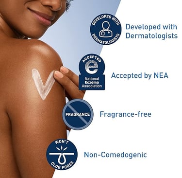 CeraVe Moisturizing Cream applied to dry skin to restore hydration and soothe irritation
