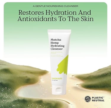 Krave Beauty Matcha Hemp Hydrating Cleanser in a soft green tube, known for its gentle jelly texture