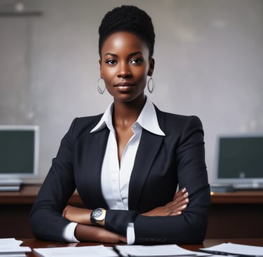 woman wearing black crew-neck shirt