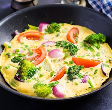Receita Fitness de Omelete com Legumes