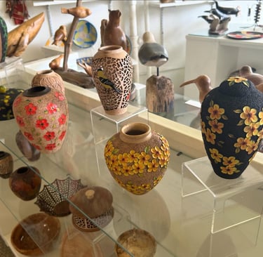 a selection of hand carved vessels