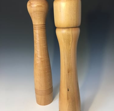 hand turned wood salt and pepper shakers