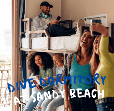 dive and stay at sandy beach hotel dive dormitory 