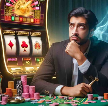 Persona pensante en el casino