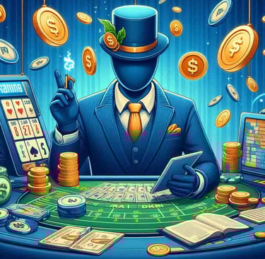 Persona con dinero en el casino