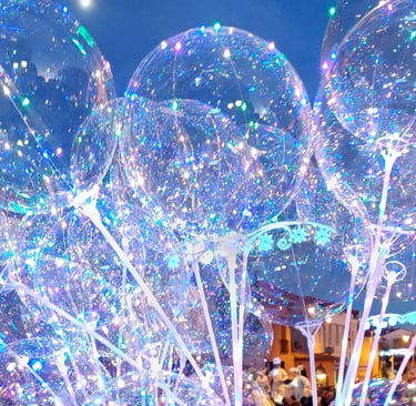 sparkling festive balloons