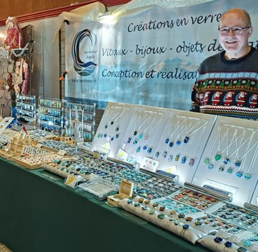 Beautiful glass jewellery stall