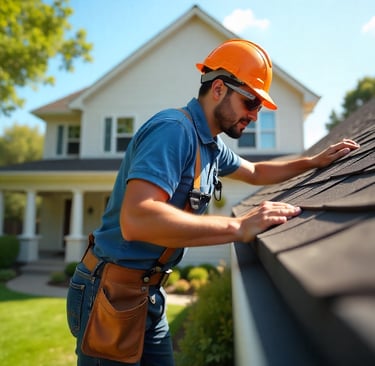 Roof shingles affected by humidity and algae growth in New Jersey