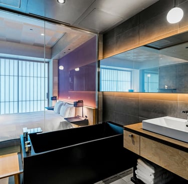 Luxury bathroom in bedroom