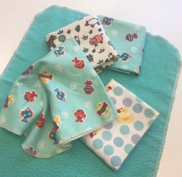 Flannel scent cloths in sweet, baby prints and colors