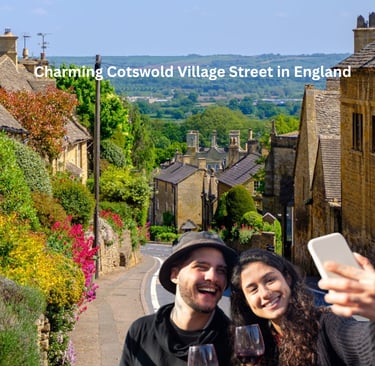 Charming Cotswold Village Street in England