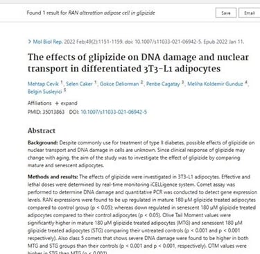 glipizide can damage DNA in adipose cells