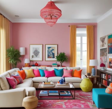 Two windows on a vibrant red wall