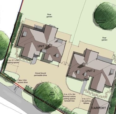 Outline Planning Permission Granted by Ashford Borough Council for Two Dwellings in Charing Heath, K