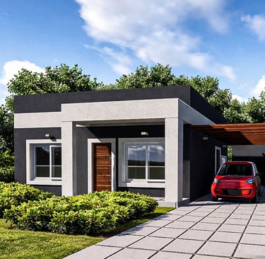 Casa contemporánea en barrio cerrado con jardín