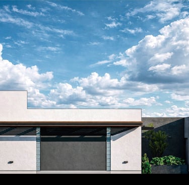 Corte vista de vivienda unifamiliar moerna de primera calidad