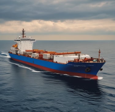 A professional crew member inspecting a ship's engine room with tools in hand.