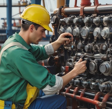 Close-up of spare parts and supplies neatly arranged ready for ship provisioning.