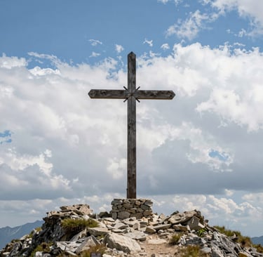 Hands gently holding a rosary against a backdrop of stained glass.
