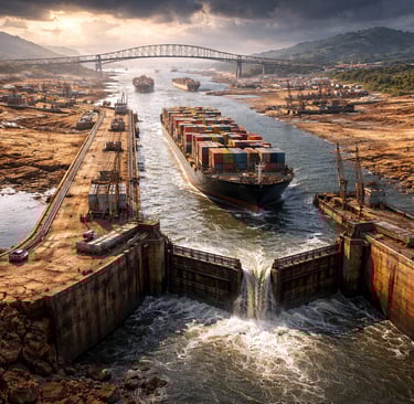 Canal de Panamá en sequera