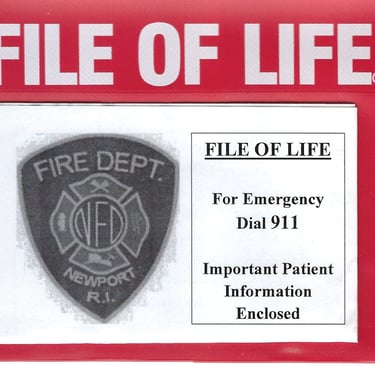 Picture of a File of Life pouch for an emergency information form.