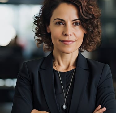 a woman in a black jacket and a necklace with a necklace