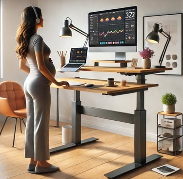 Escritorios elevables para embarazadas