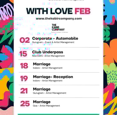 feb events by The Kabir Company
