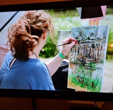 Alison painting at Hever Castle