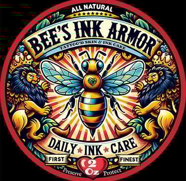 Bee's Ink Armor Daily Care Logo and Tin for Tattooed Skin