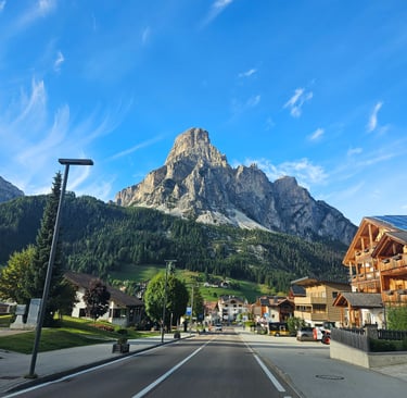 Foto tirada em um trecho da nossa viagem de carro pelas Dolomitas, na Itália