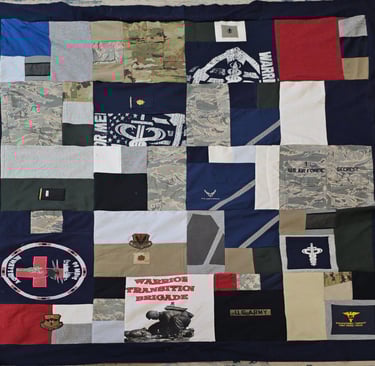 A military uniform quilt top