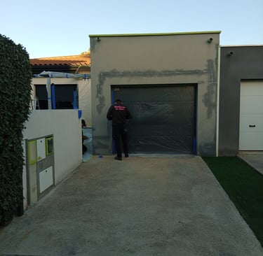 Nettoyage façade puis masquage