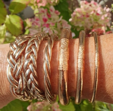 Ensemble de nos références joncs bouddhistes Rose gold