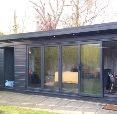 Lights in soffit garden house