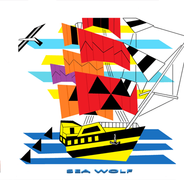SEA WOLF richWOODart.com straight line art 
