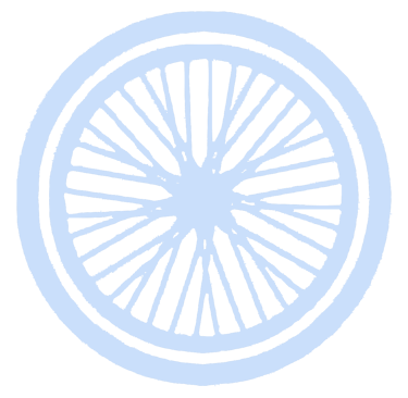 roue de vélo bleu clair